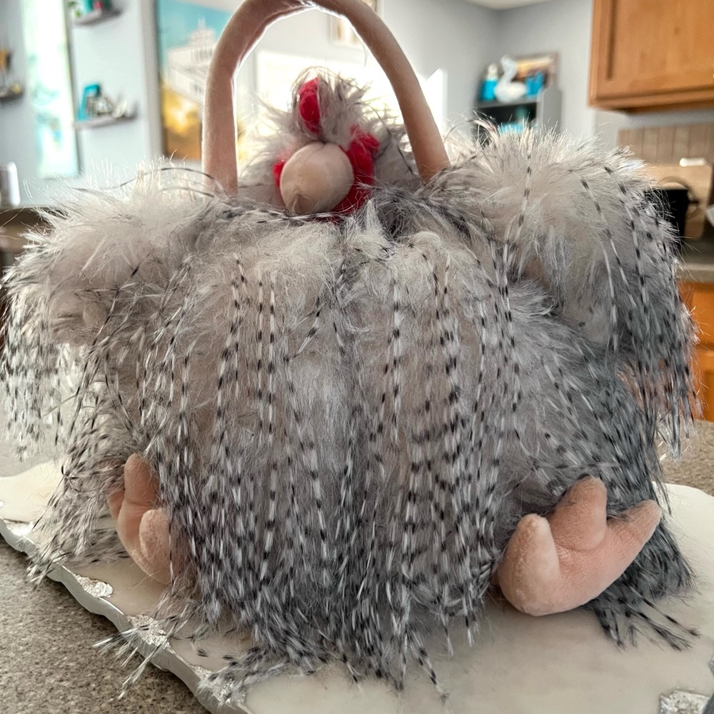 Fluffy Rooster Easter Basket for holiday or decor. Vibrant egg basket